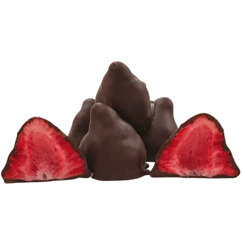 Dark Chocolate coated Freeze dried Strawberries 100g