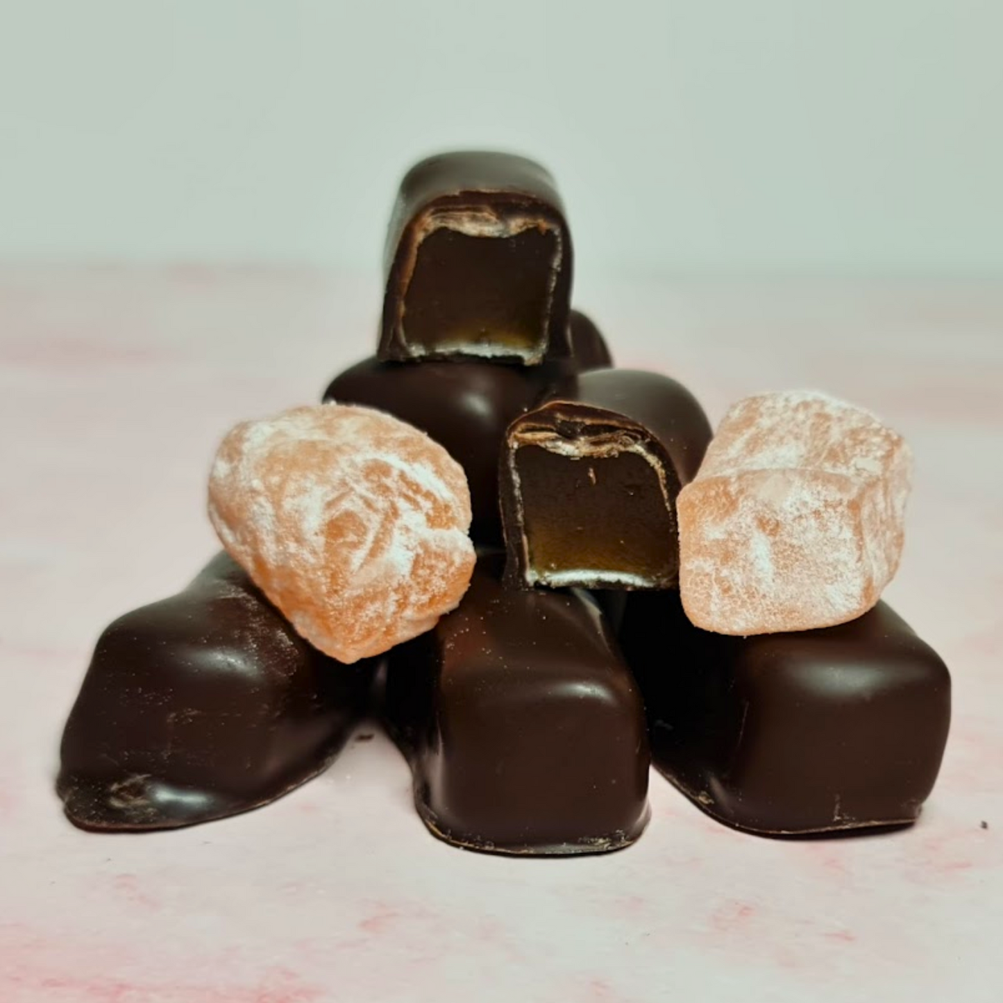 Chocolate Coated Rose Flavoured Turkish Delight Dark Chocolate 100g