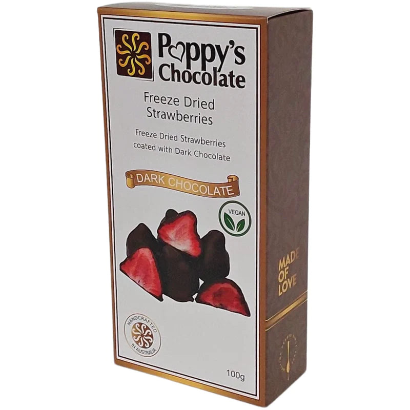 Dark Chocolate coated Freeze dried Strawberries 100g