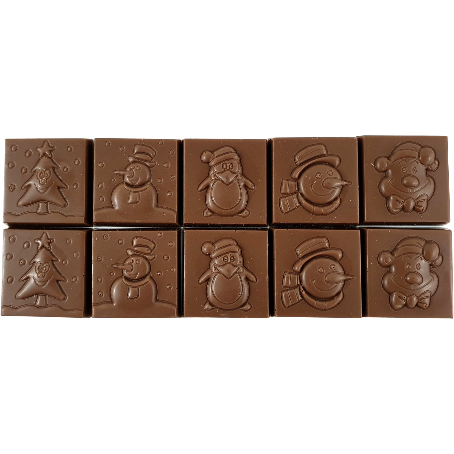 Christmas Square Chocolates 10 pack - Milk chocolate