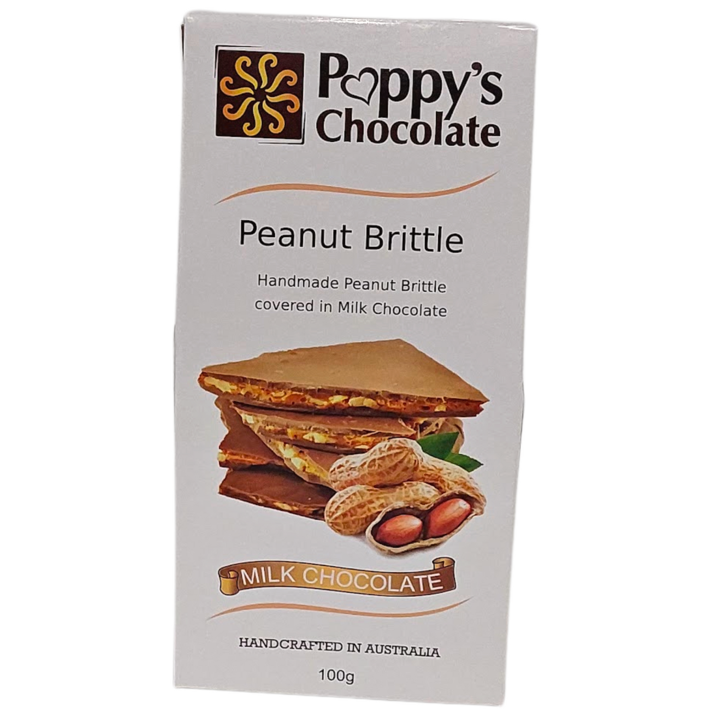 Peanut Brittle coated in Milk Chocolate 100g