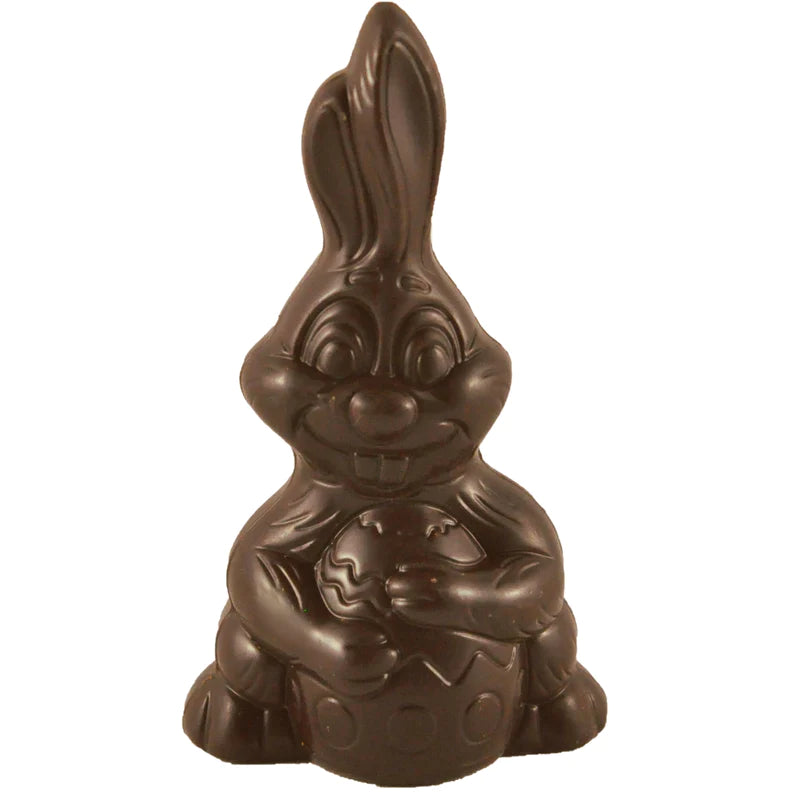 Dark Chocolate Easter Bunny Holding Egg Small