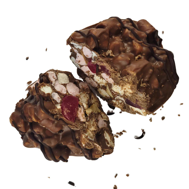 Rocky Road Easter Egg Milk Chocolate Macadamia Cherry