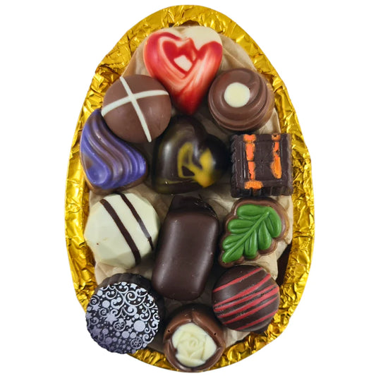 Dark Chocolate Easter Egg with 12 Gourmet Chocolates