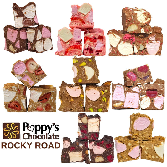 Poppy's Chocolate Rocky Road Bundle 8 Pieces Try Them All Luxury Handmade Chocolate 