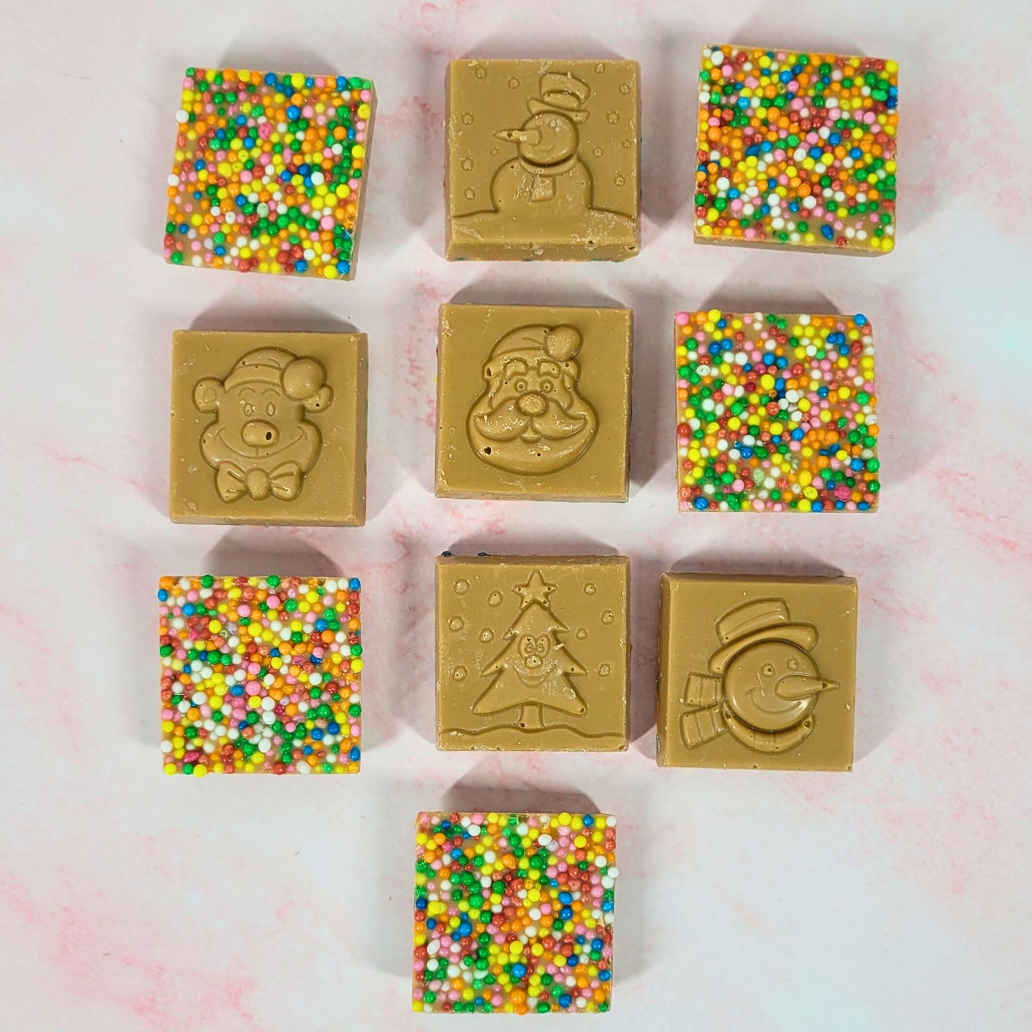 Christmas Sprinkle Squares Caramel Chocolate