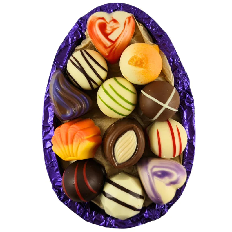 White Chocolate Easter Egg with 12 Gourmet Chocolates