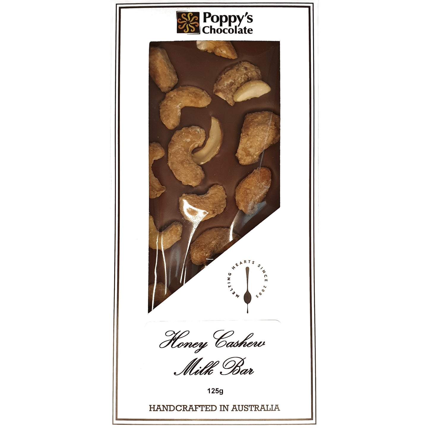 Honey Roasted Cashews and Milk Chocolate Block 125g