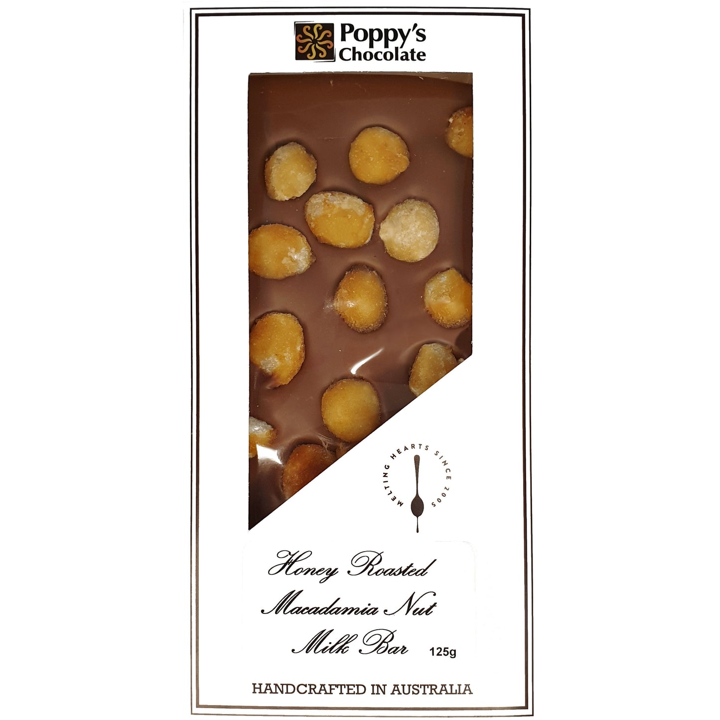 Honey Roasted Macadamias and Milk Chocolate Block 125g