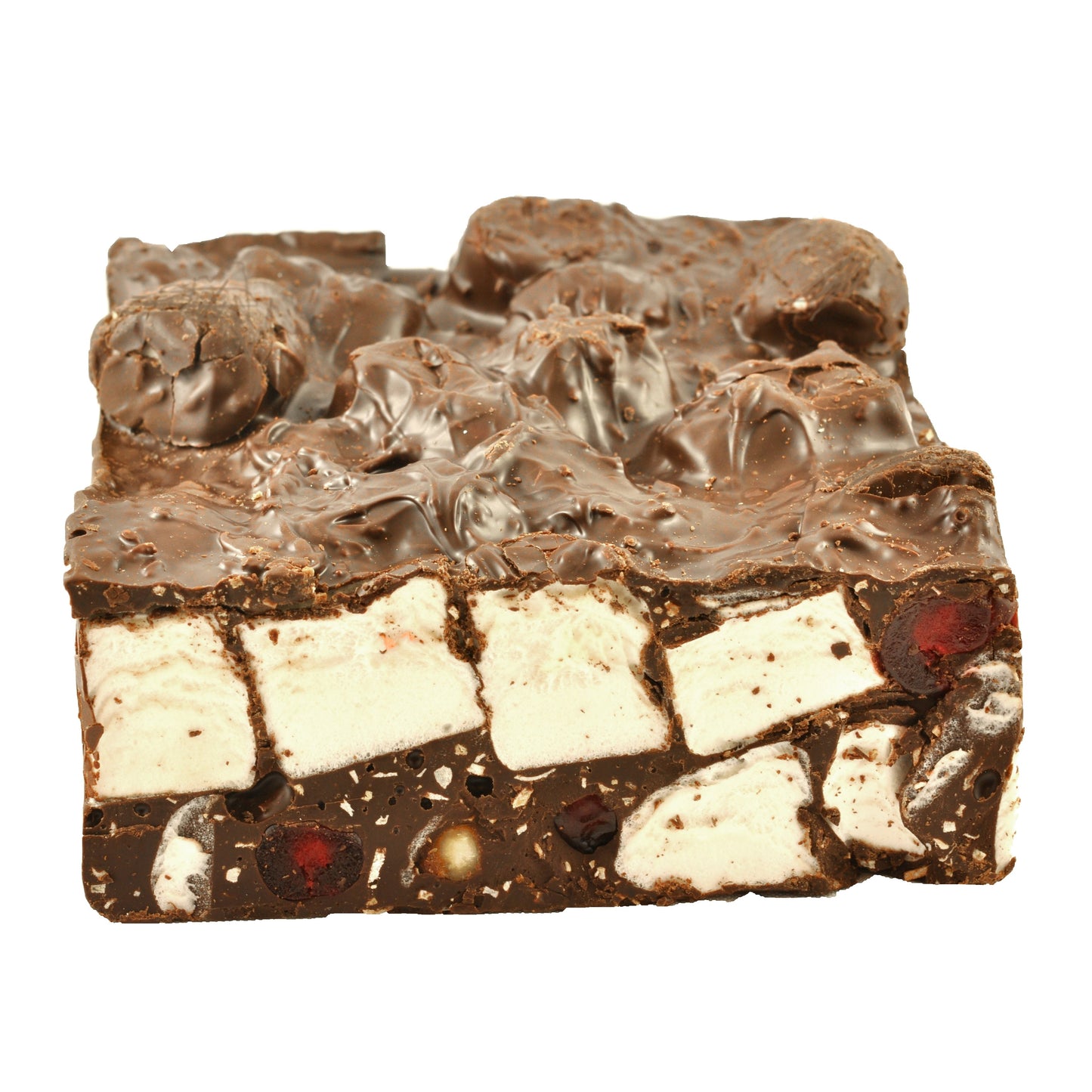 Rocky Road Macadamia and Cherry Dark chocolate Block 500g